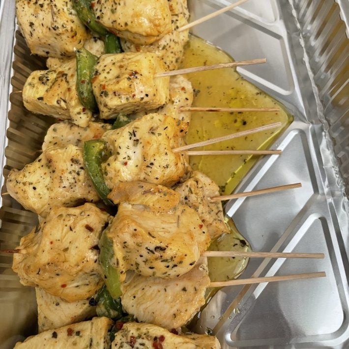Brochetas de pollo