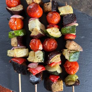 Brochetas vegetarianas